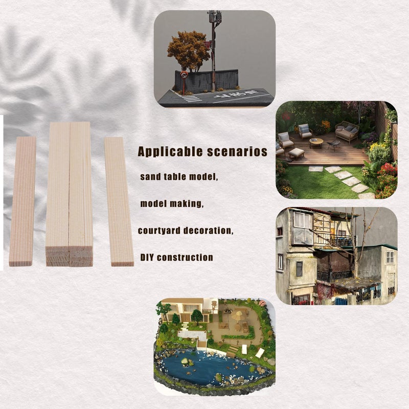 Bstinay 10 Pieces Bamboo Wood Strips 100mm/3.93" Wooden Craft Sticks for DIY Crafts - Image 3